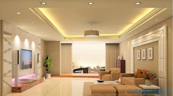 Lựa chọn đèn led âm trần đáp ứng nhu cầu chiếu sáng rộng và đồng đều cho không gian phòng khách